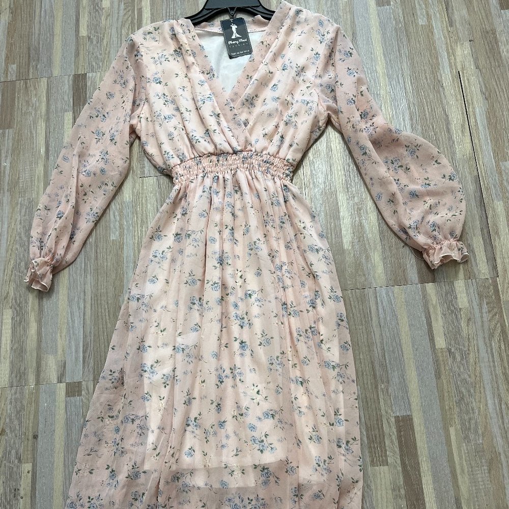 Maxi Studio Faux Wrap Dress Women's Size Large